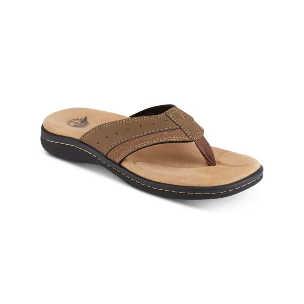 NWT DOCKERS Mens Brown Laguna Open Toe Slip On Flip Flop Sandal 12 M